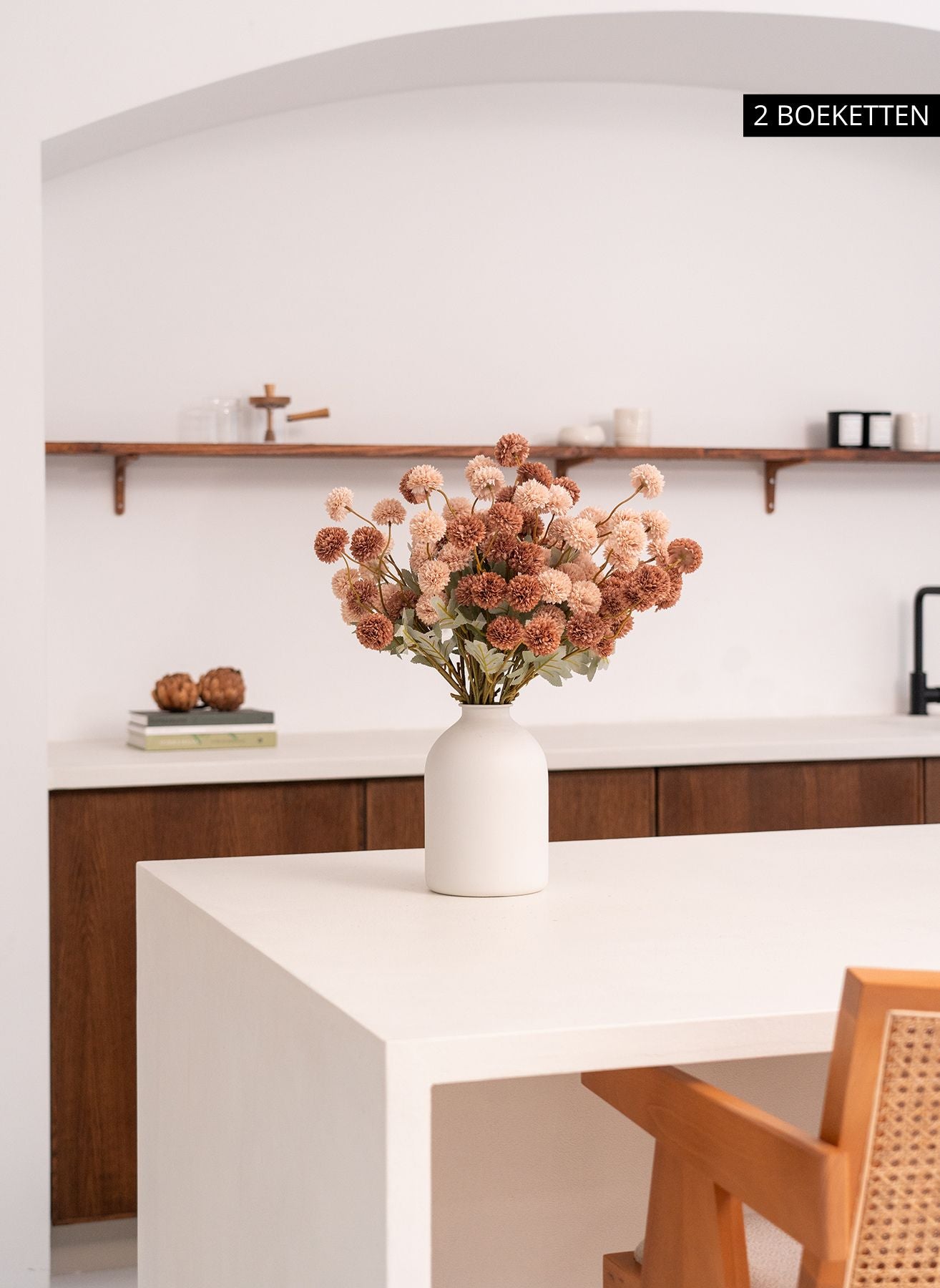 Seiden Kiku Blumen - Creme Mix