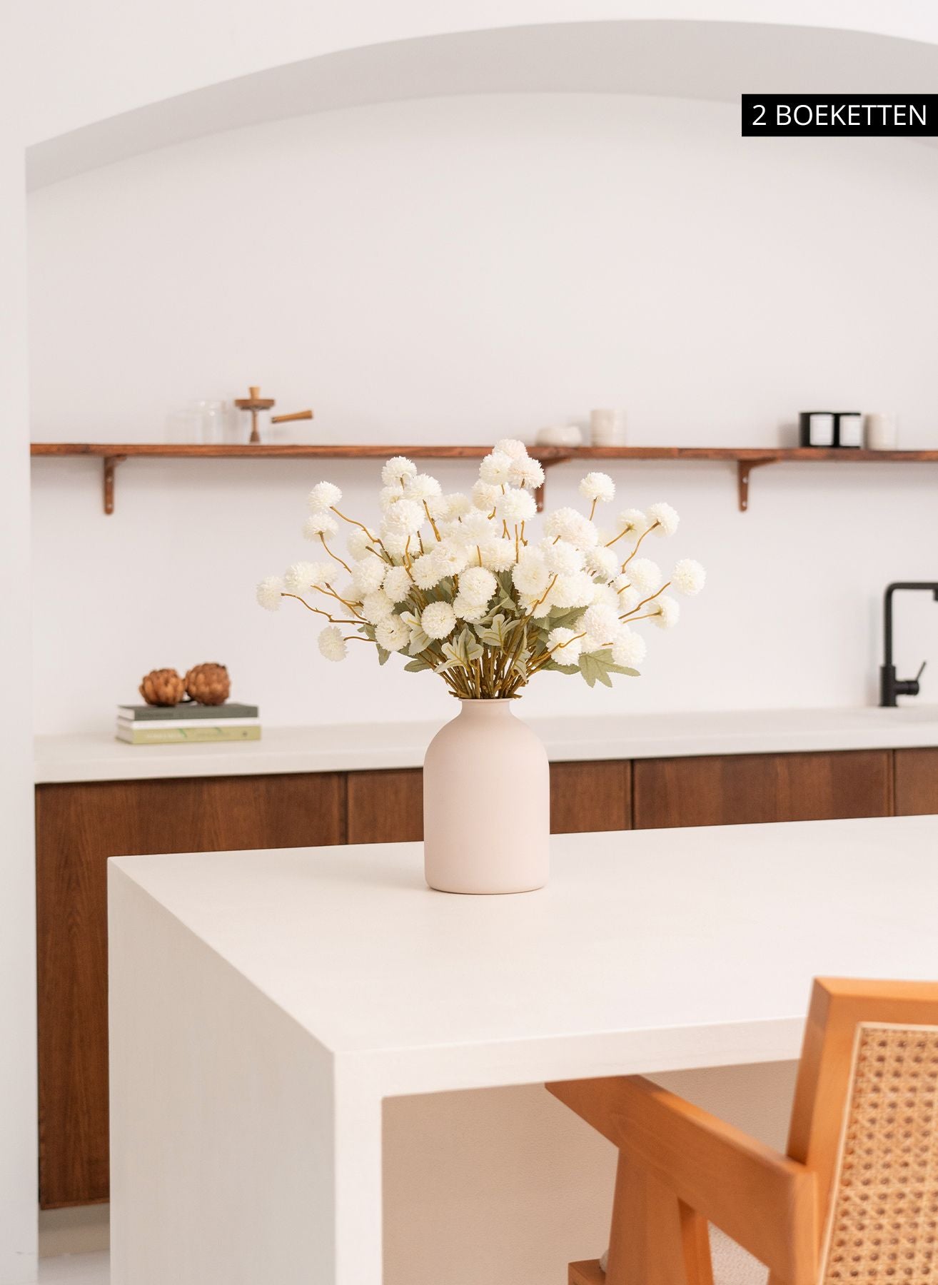 Seiden Kiku Blumen - Weiß