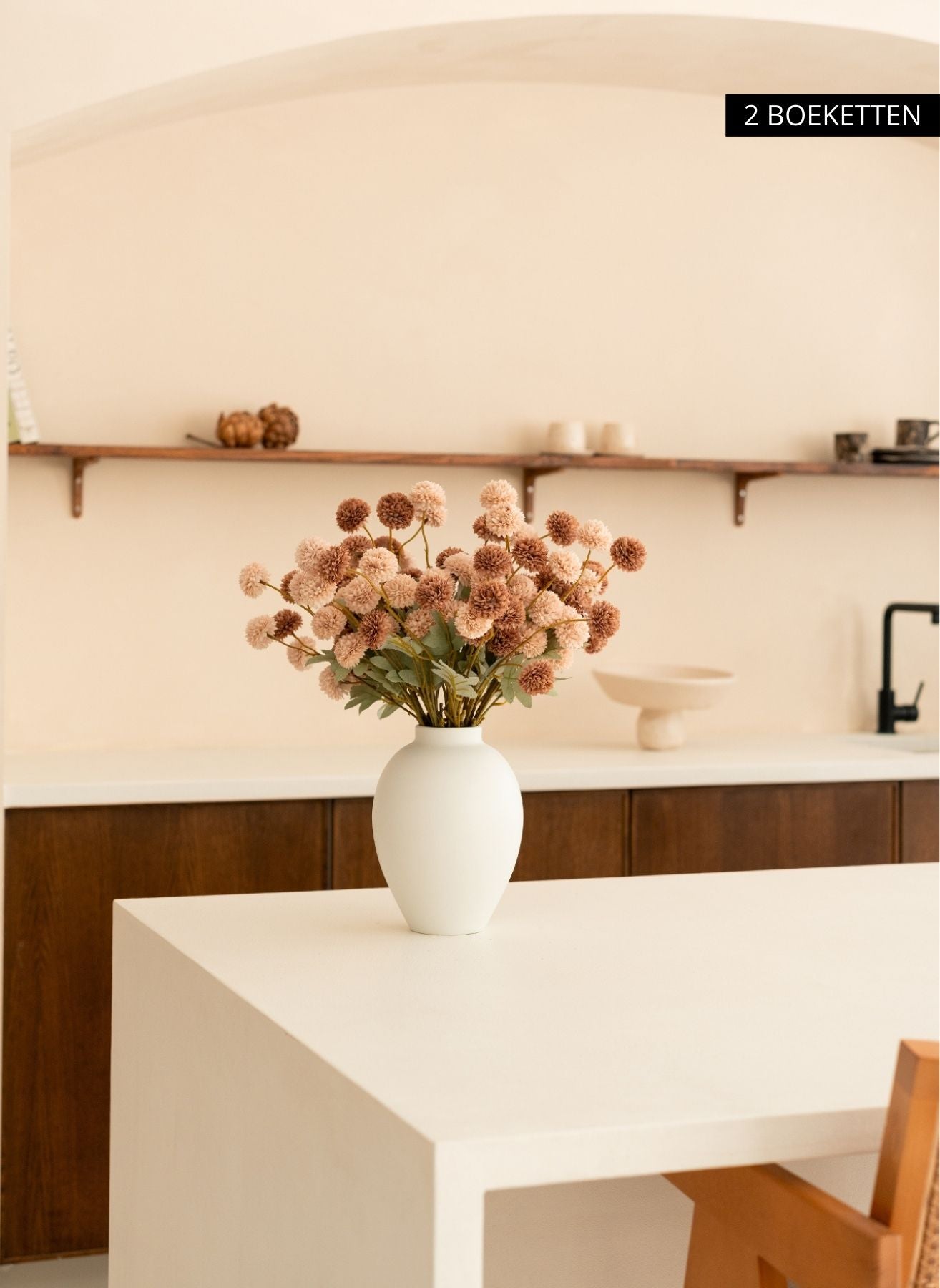 Seiden Kiku Blumen - Creme Mix