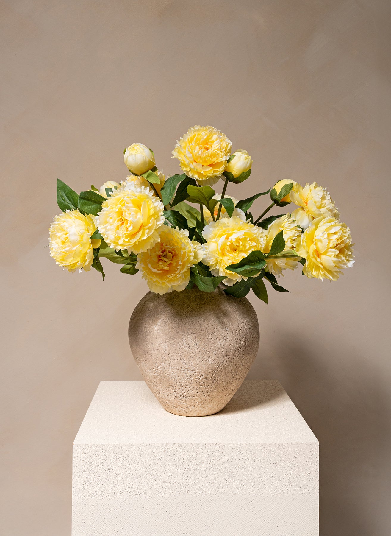 Seiden-Pfingstrosen - Gelb (6 Stiele/ 18 Blütenköpfe)