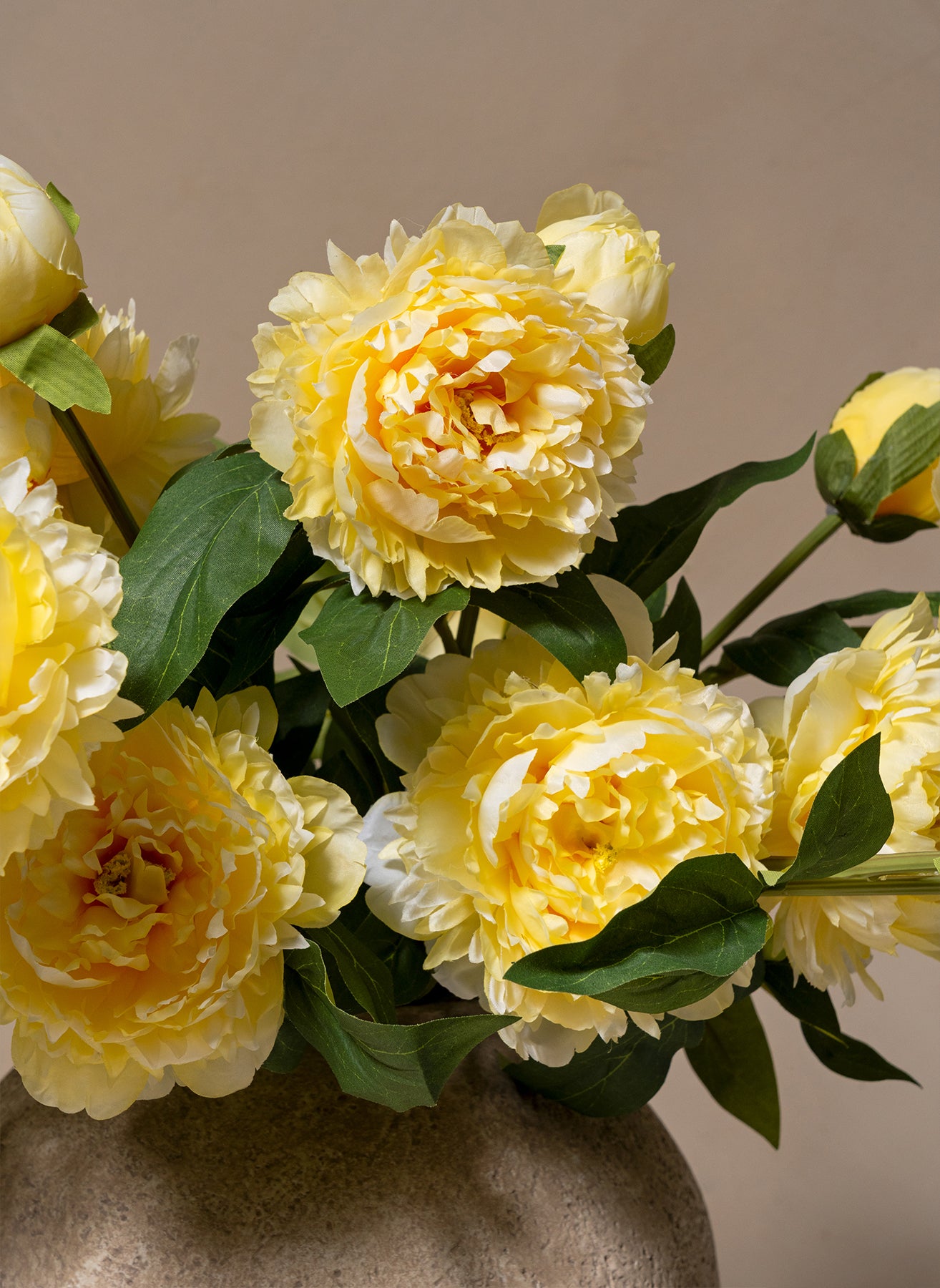 Seiden-Pfingstrosen - Gelb (6 Stiele/ 18 Blütenköpfe)