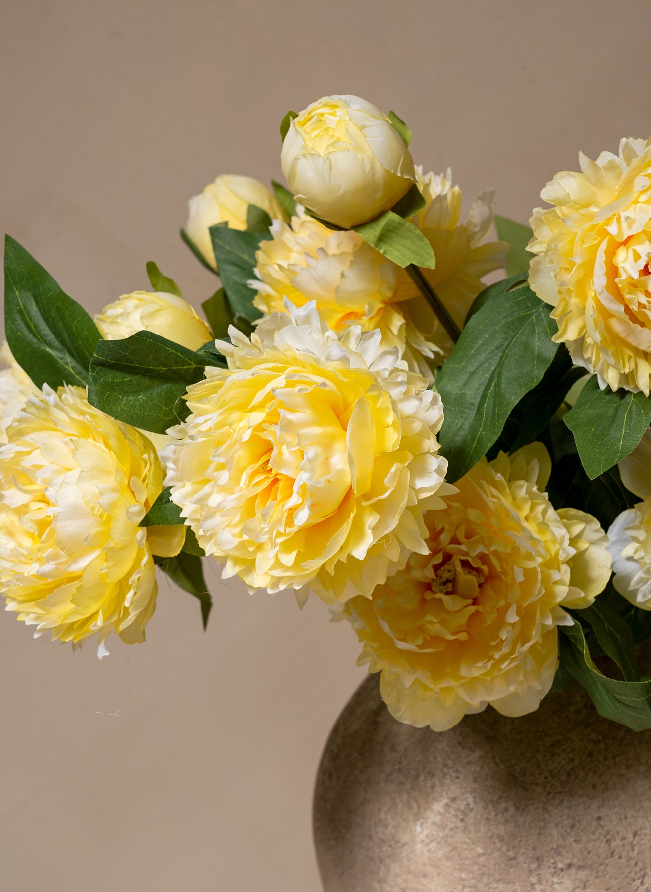 Seiden-Pfingstrosen - Gelb (6 Stiele/ 18 Blütenköpfe)