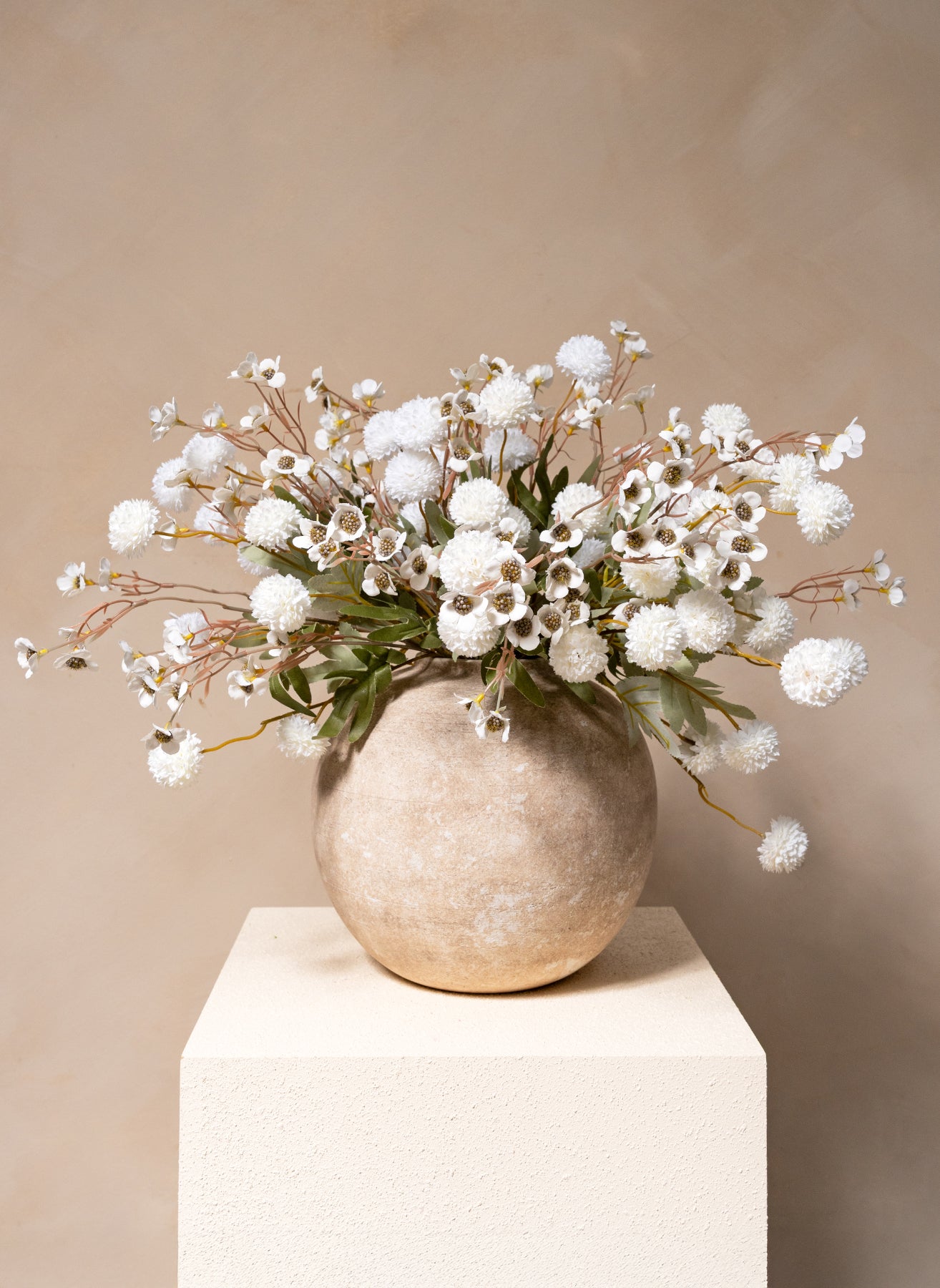 Wachsarrangement - Weiß