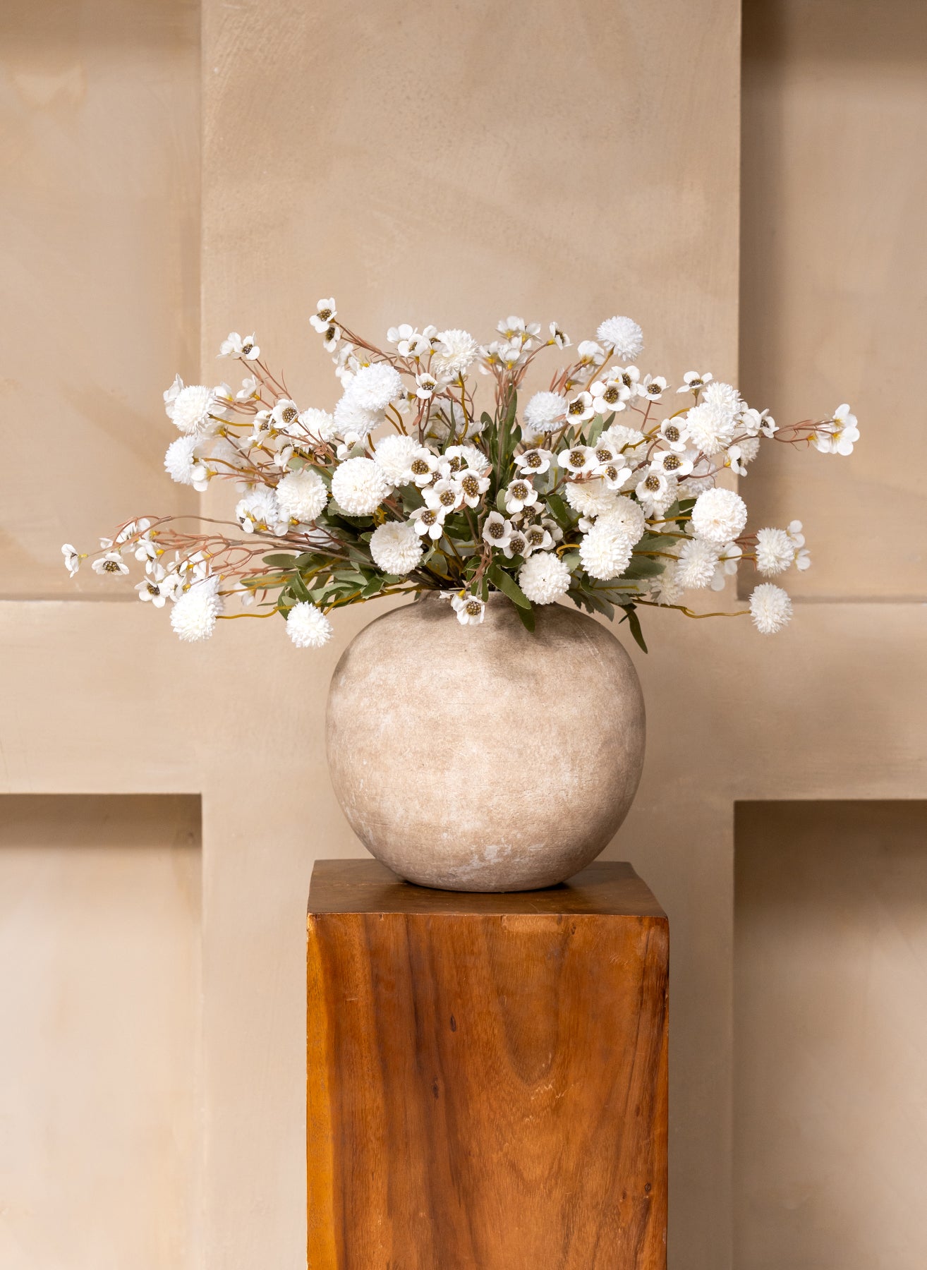 Wachsarrangement - Weiß