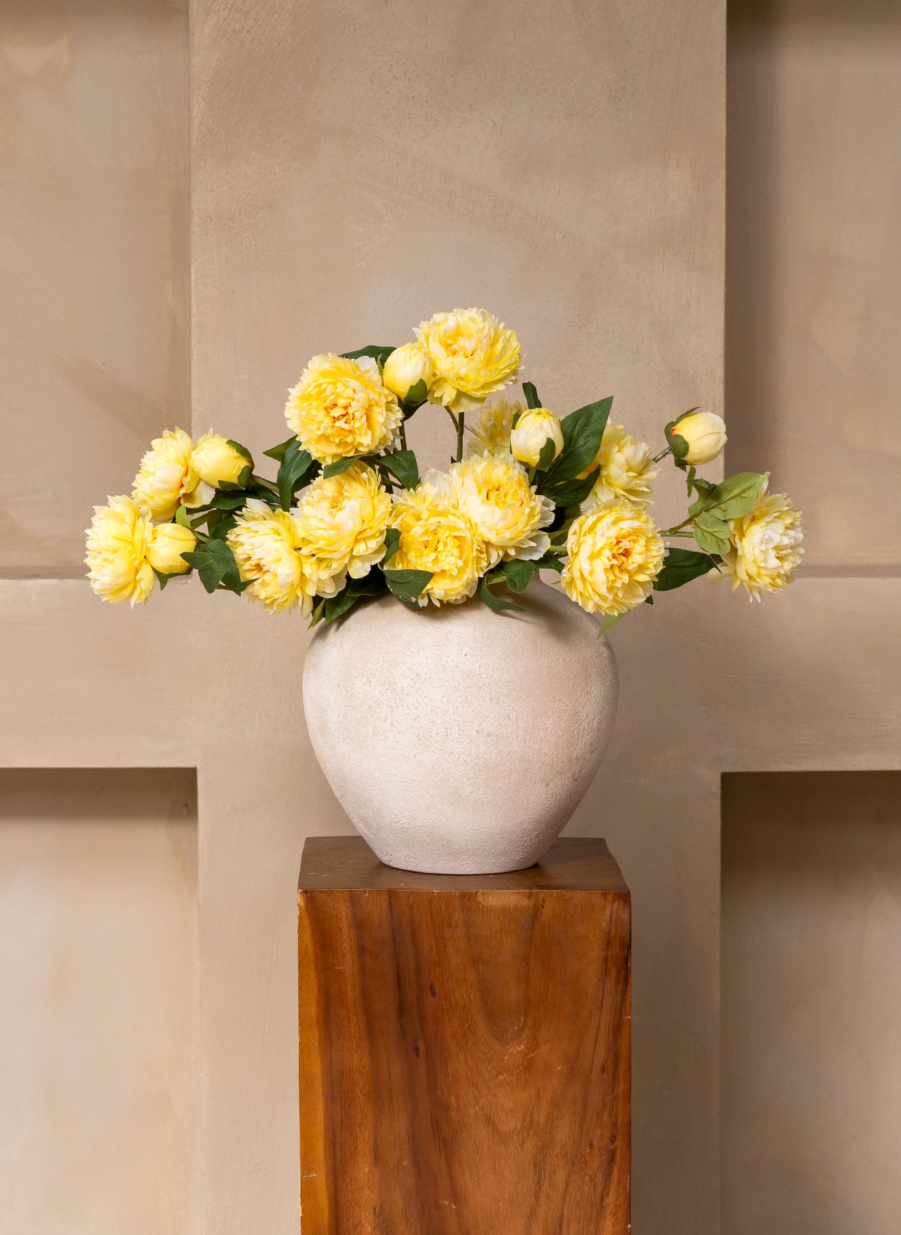 Seiden-Pfingstrosen - Gelb (6 Stiele/ 18 Blütenköpfe)