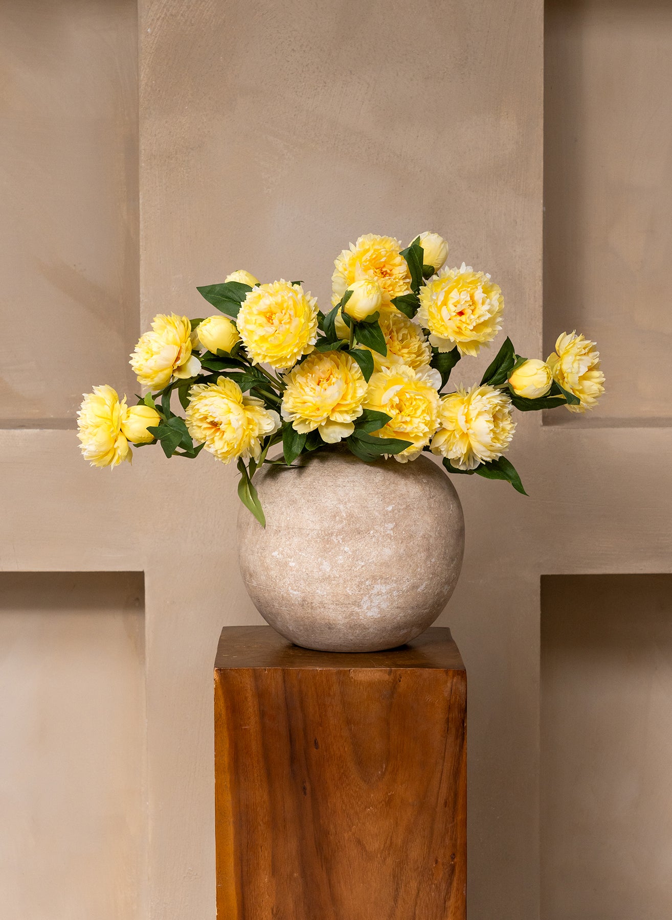 Seiden-Pfingstrosen - Gelb (6 Stiele/ 18 Blütenköpfe)