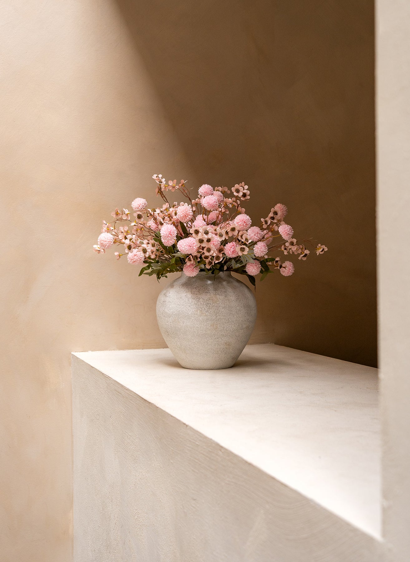 Wachsarrangement - Roze