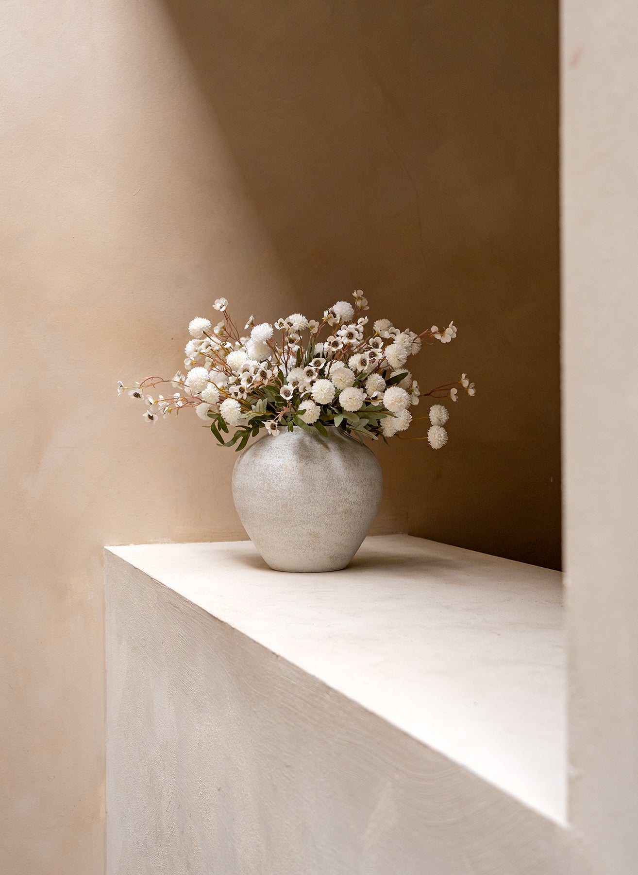 Wachsarrangement - Weiß