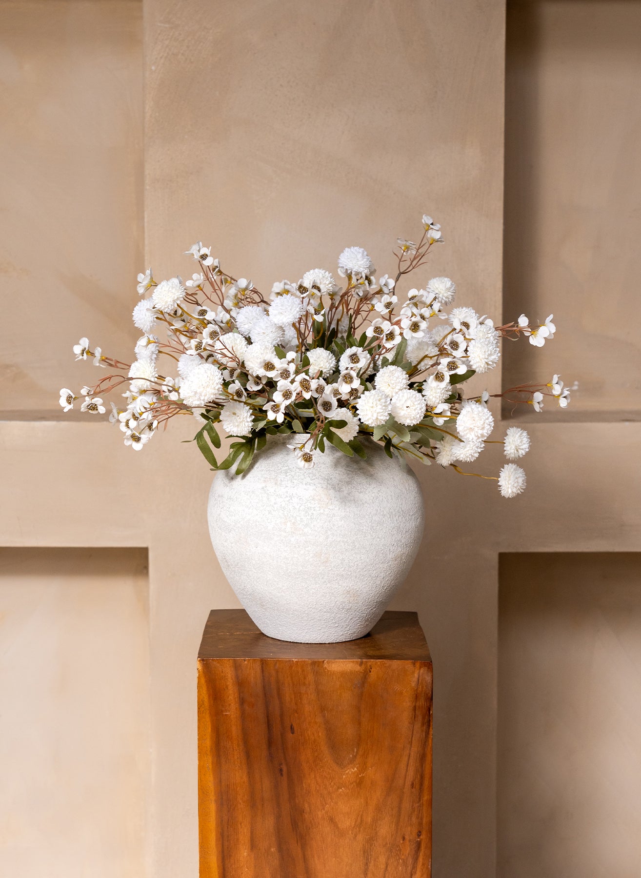 Wachsarrangement - Weiß