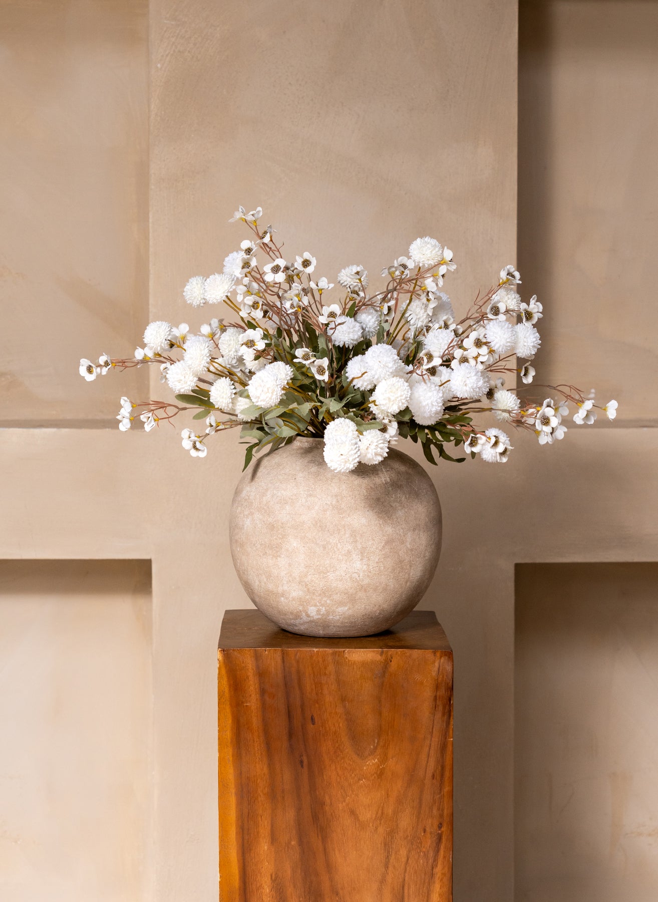 Wachsarrangement - Weiß