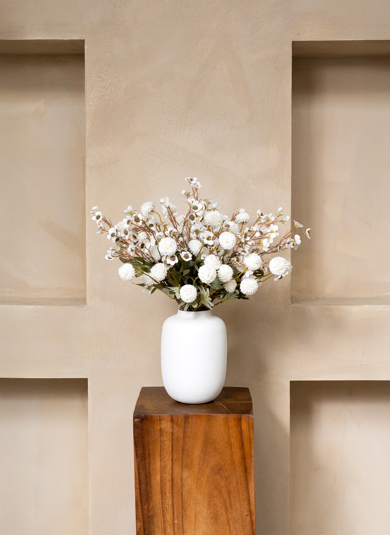 Wachsarrangement - Weiß