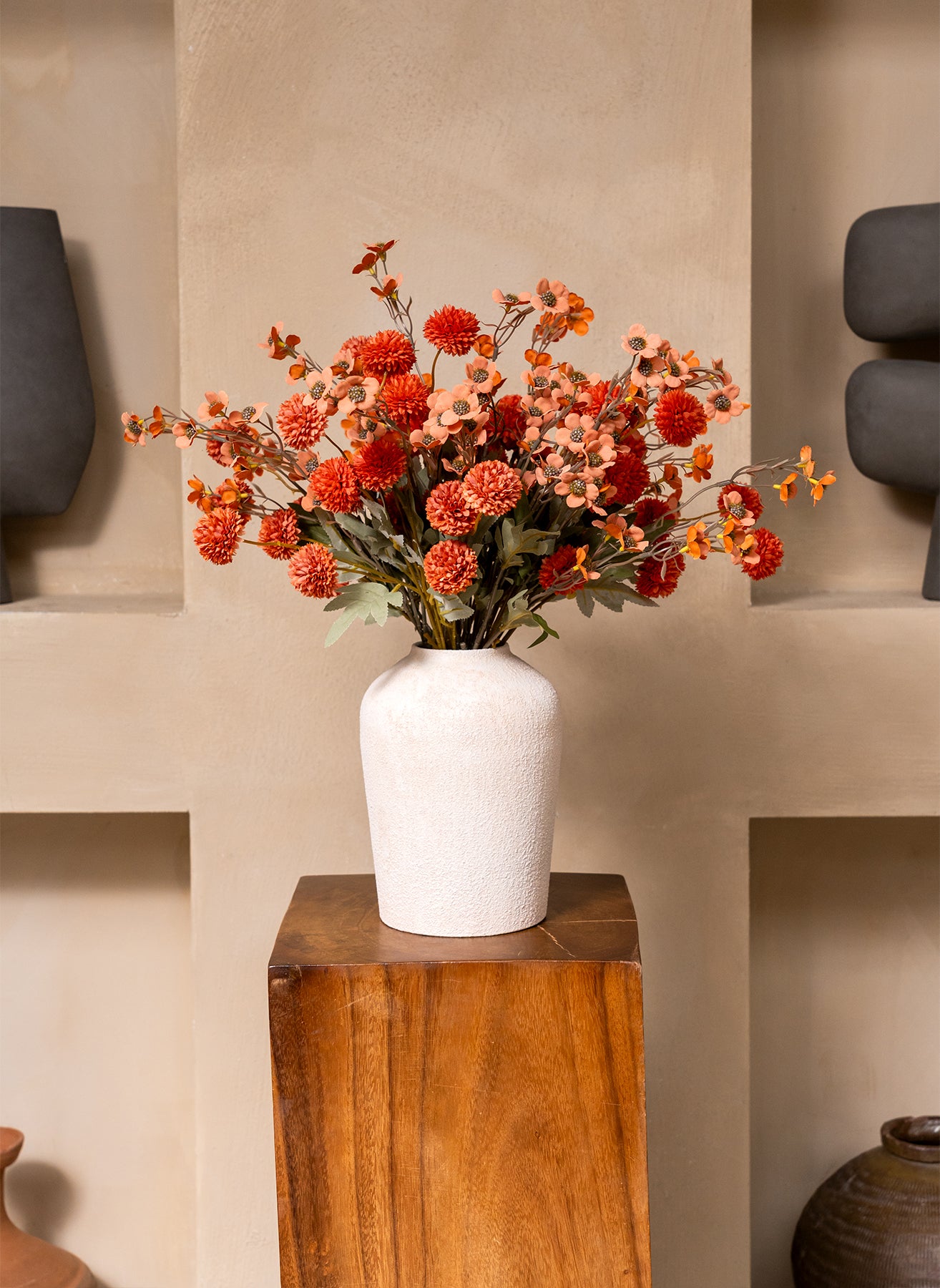 Wachs-Arrangement - Terrakotta