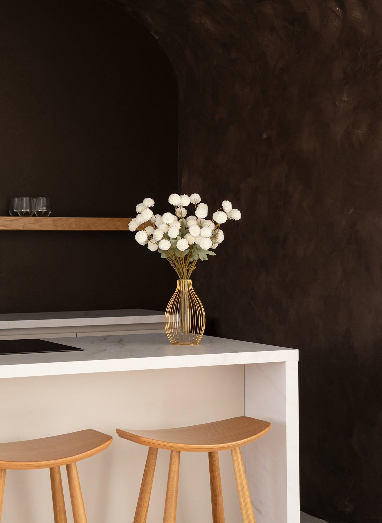 Seiden Kiku Blumen - Weiß