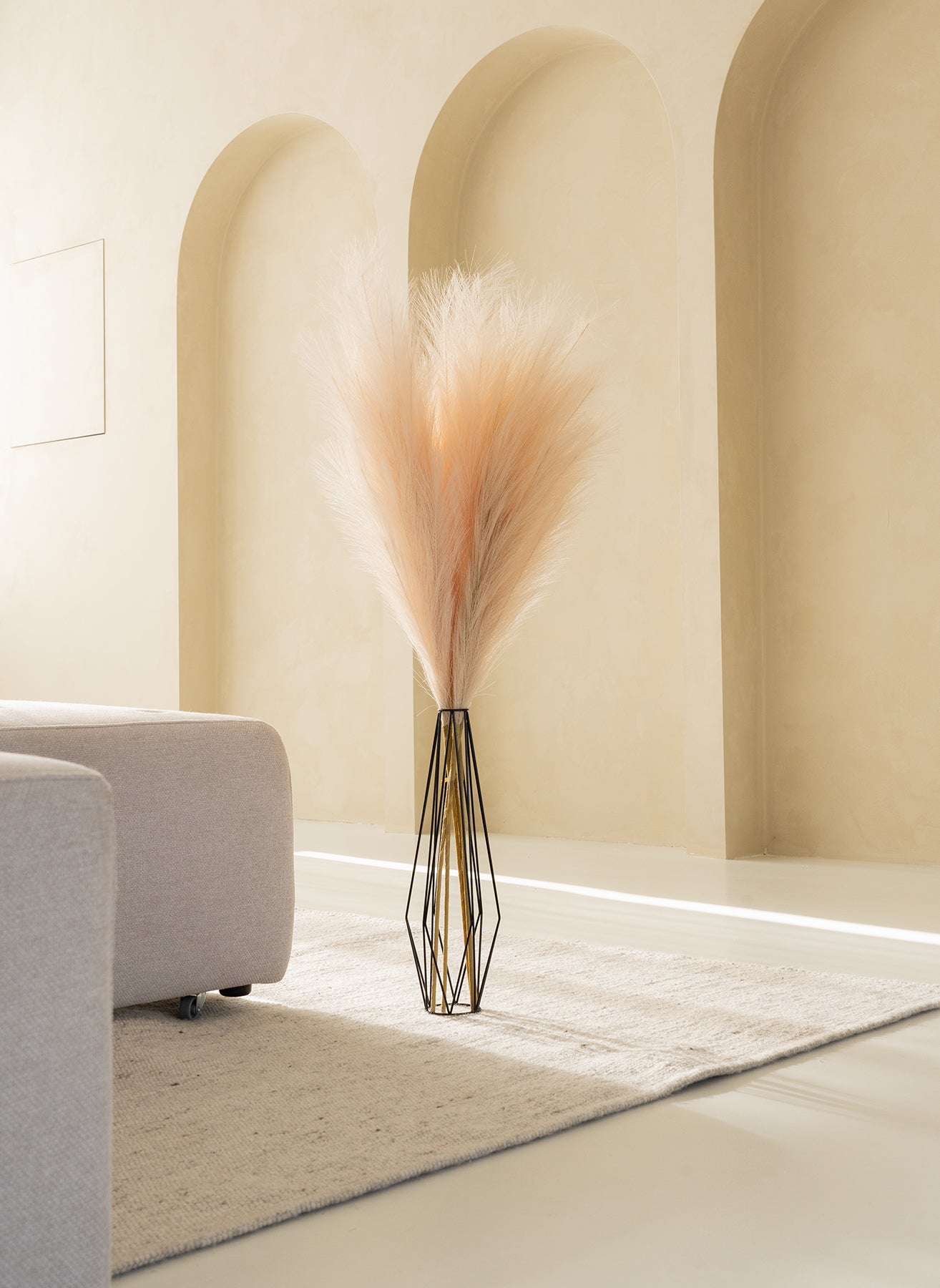 Faux Pampas 110cm (3 Stiele)-Creme