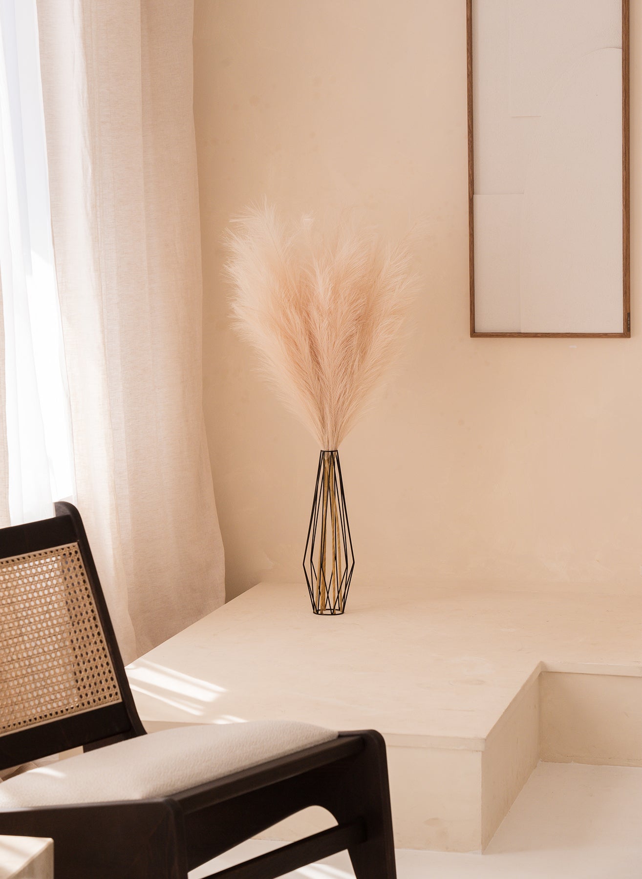 Faux Pampas 110cm (3 Stiele)-Creme