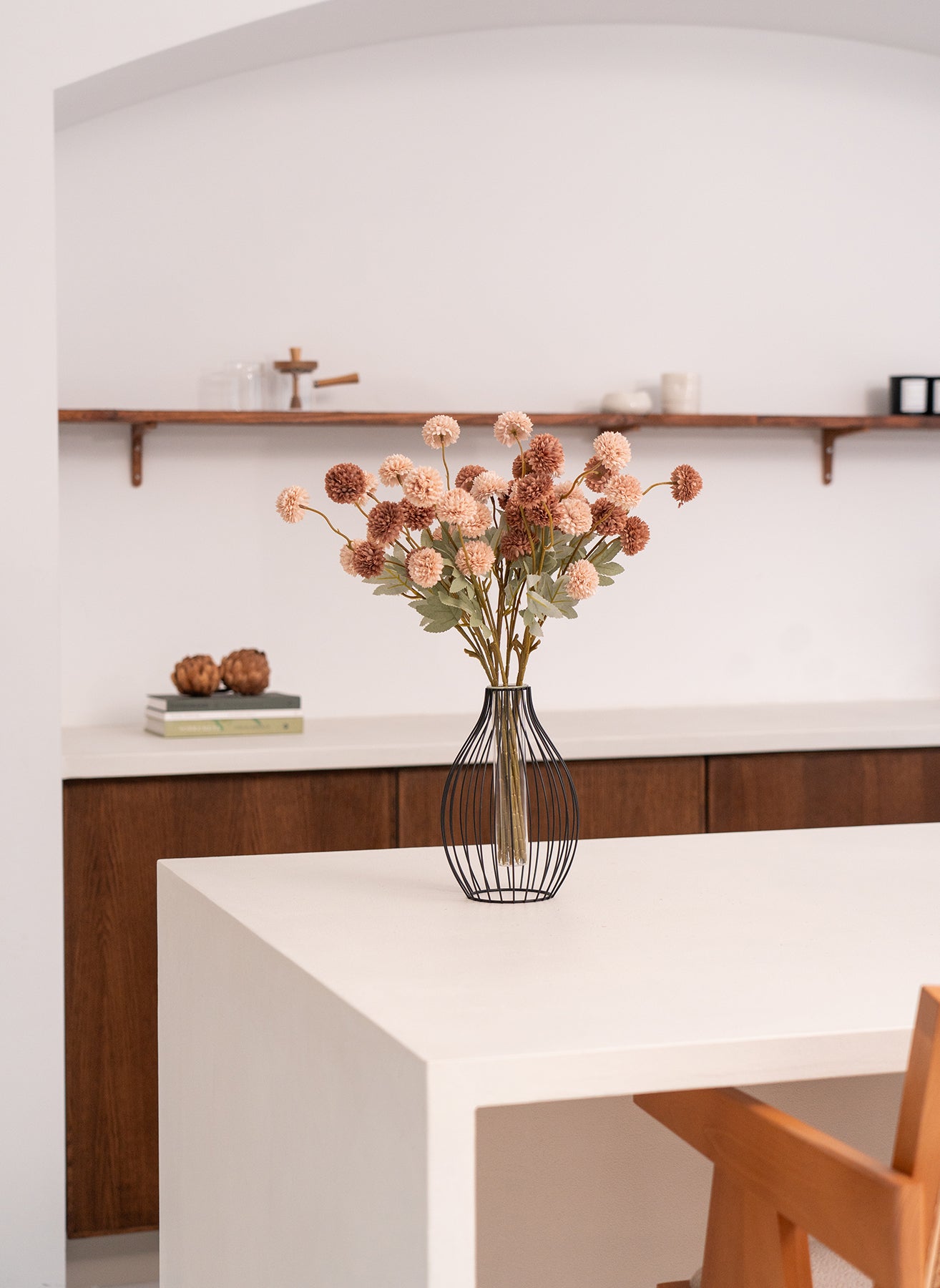 Seiden Kiku Blumen - Creme Mix