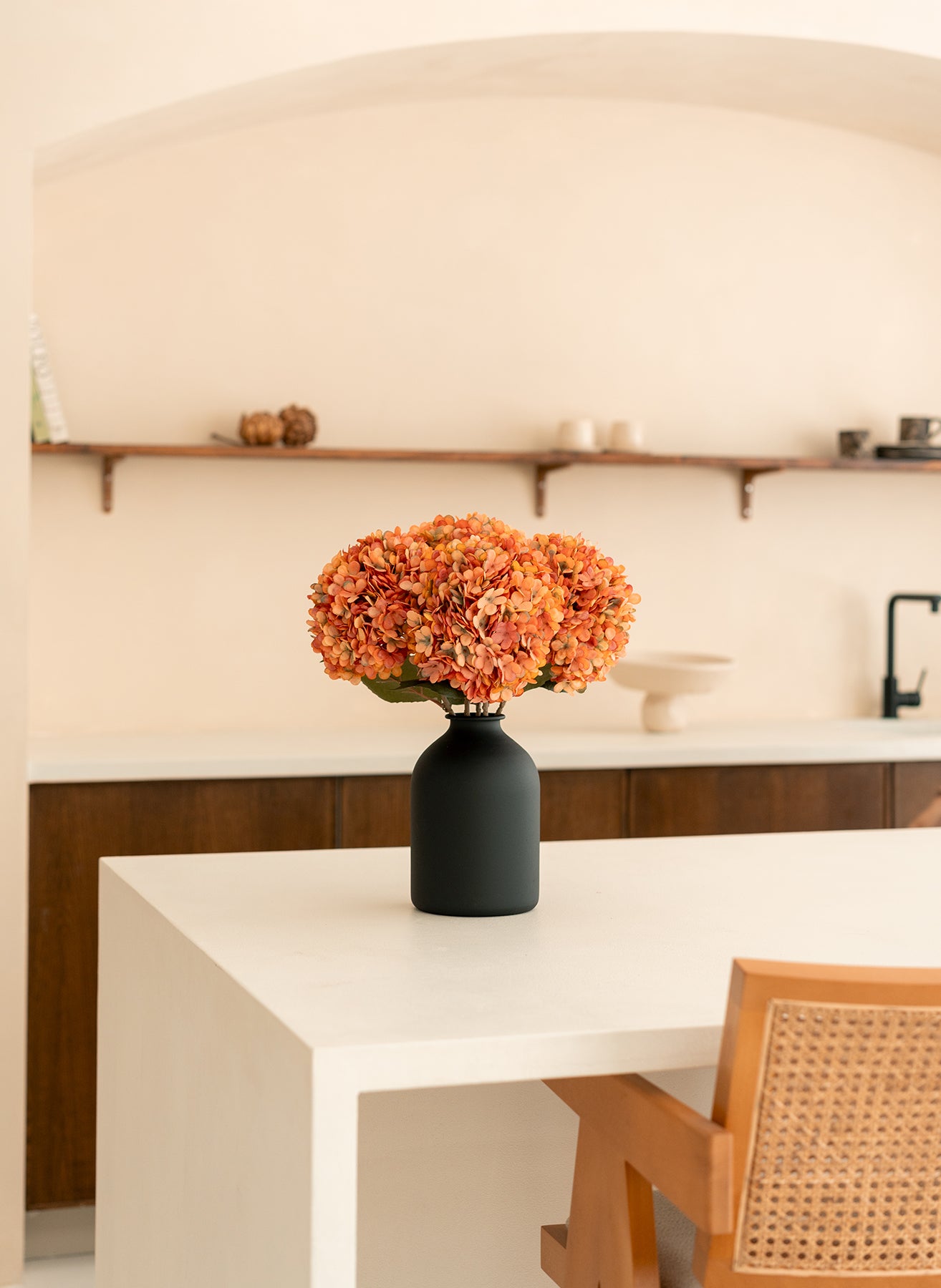 Große Seidenhortensie - Orange