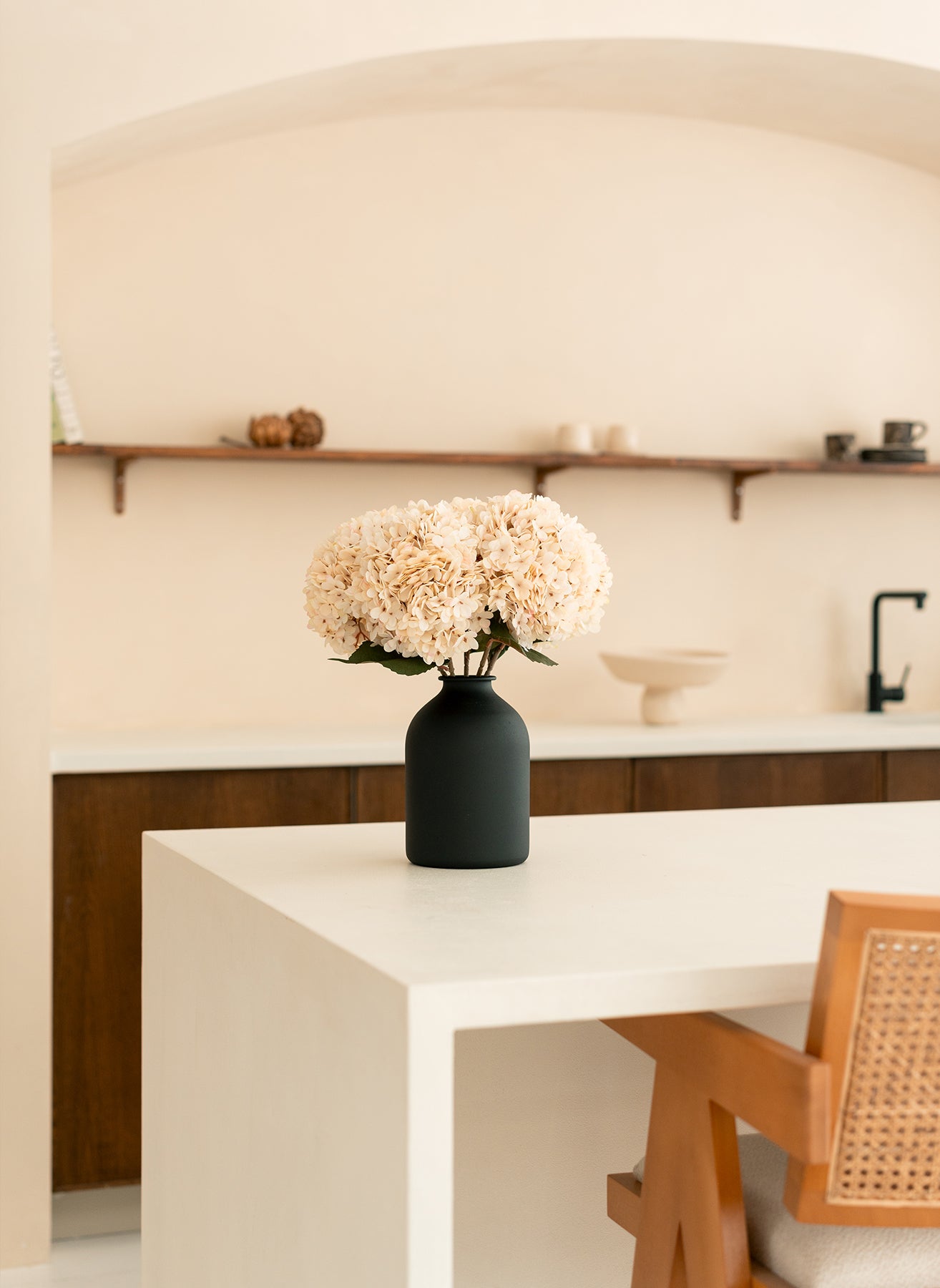 Große Seidenhortensie - Creme