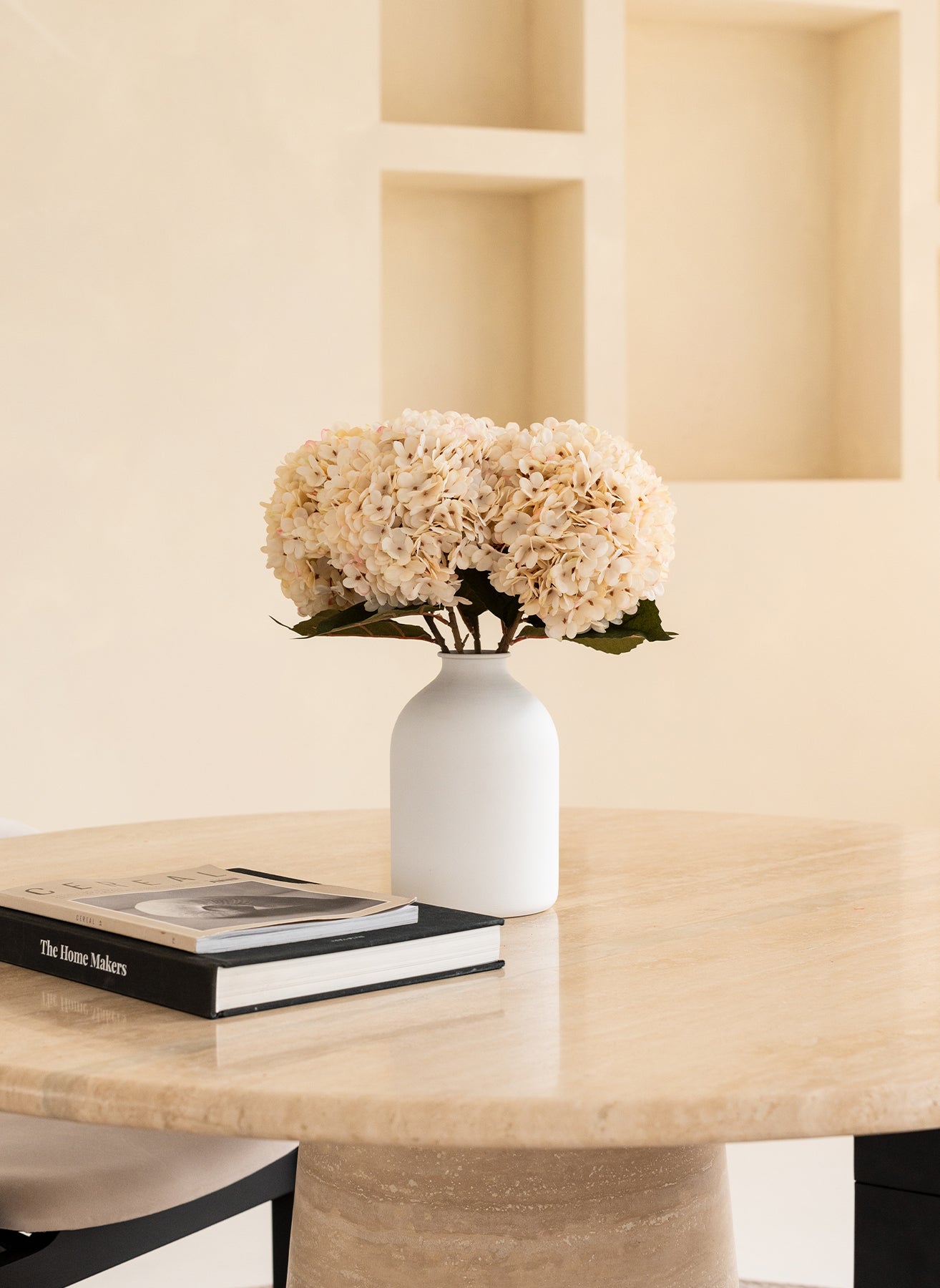 Große Seidenhortensie - Creme