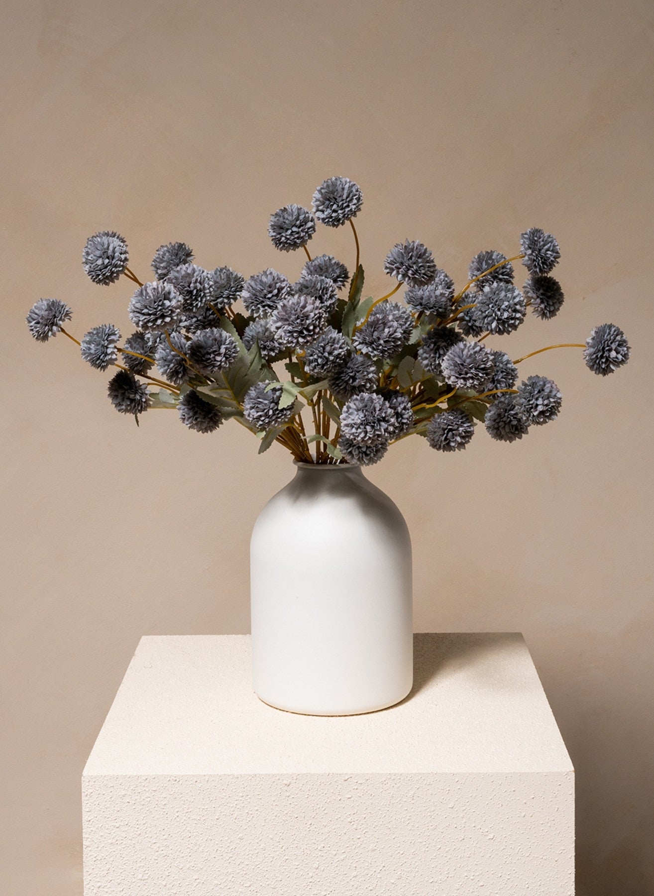 Seiden Kiku Blumen - Blaugrau