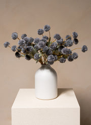 Seiden Kiku Blumen - Blaugrau