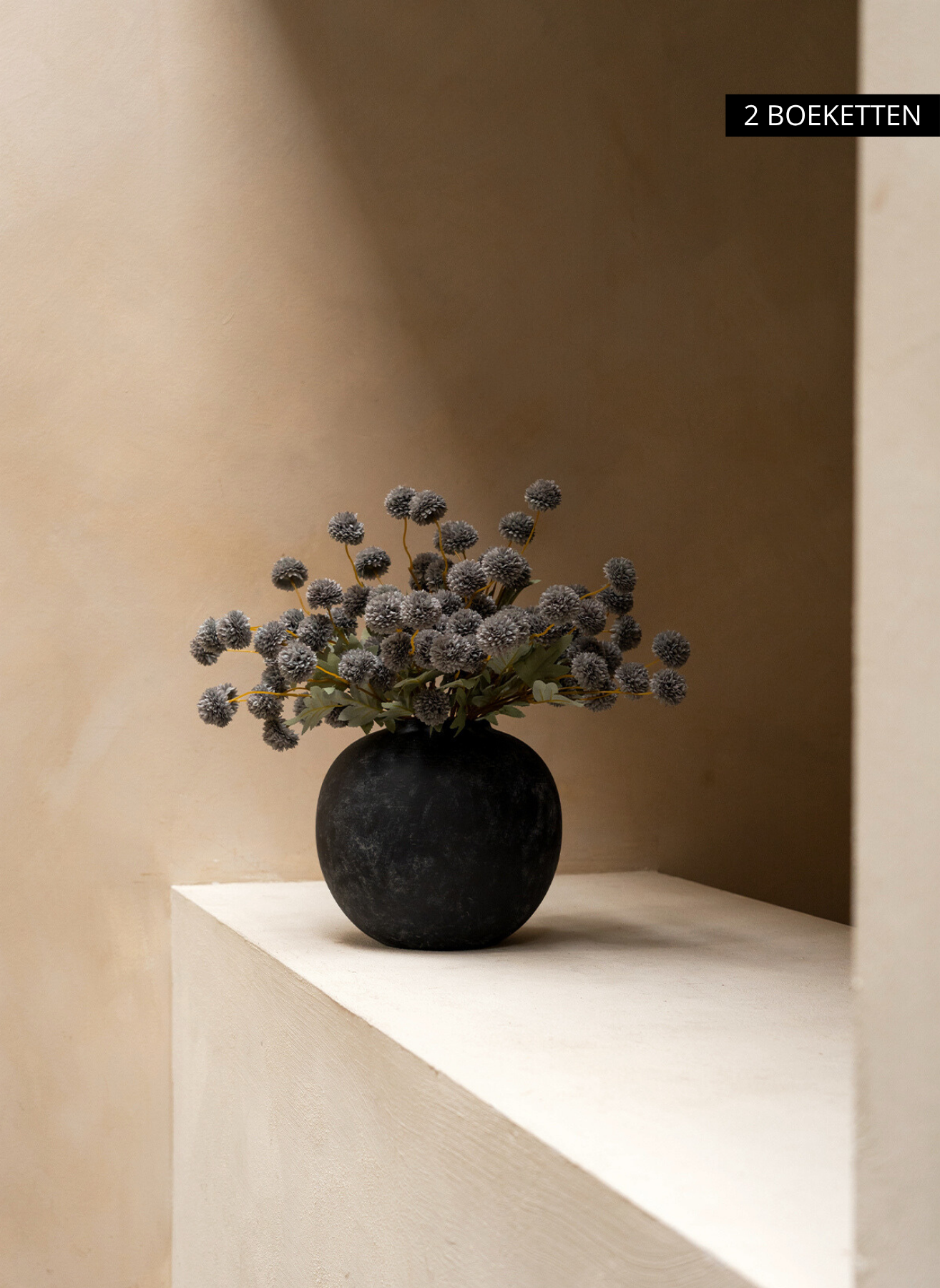 Seiden Kiku Blumen - Blaugrau