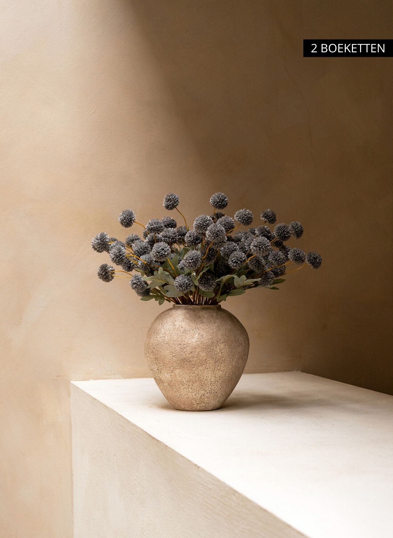 Seiden Kiku Blumen - Blaugrau