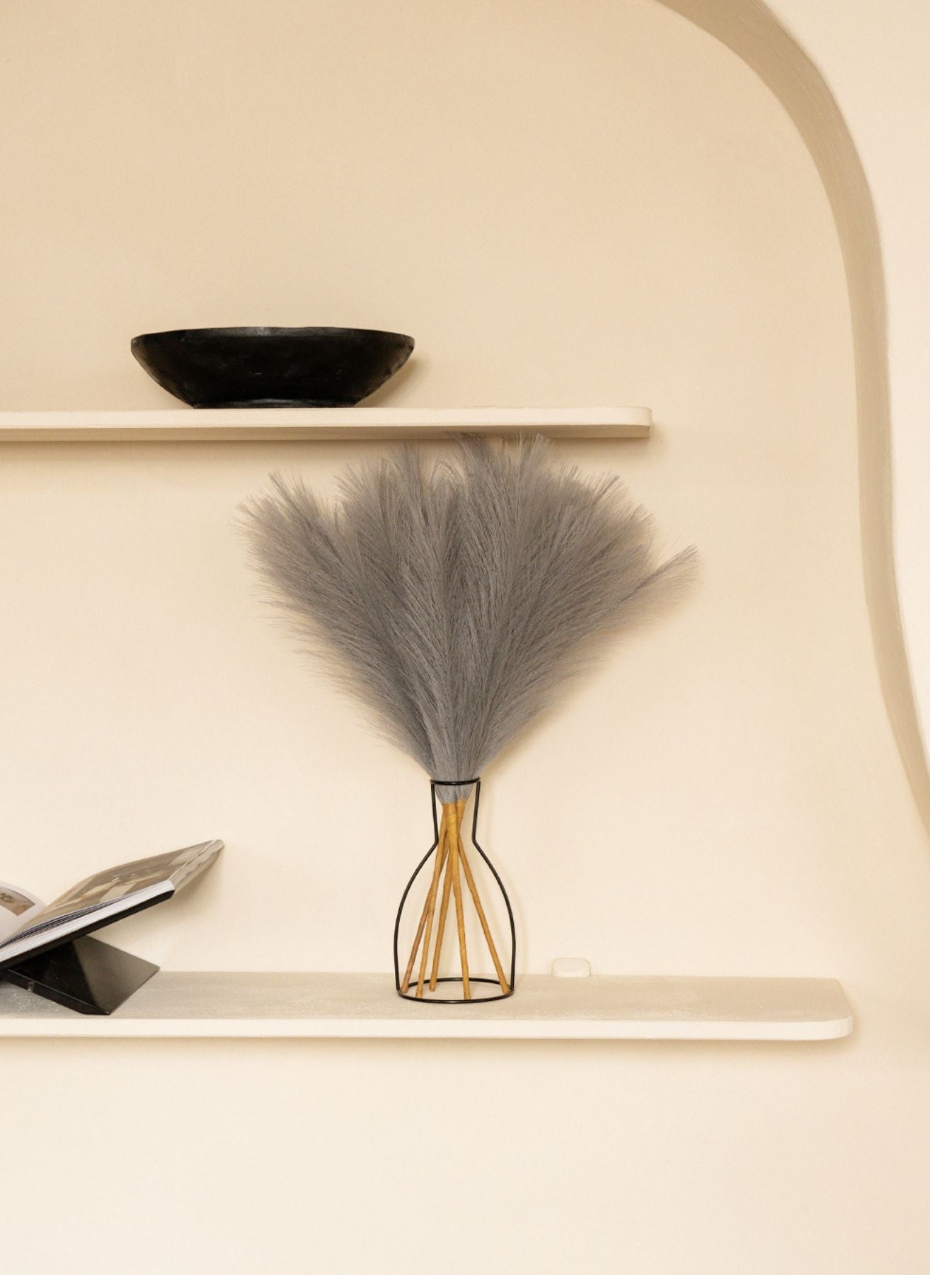 Faux Pampas 60 cm (5 Stiele) - Grau