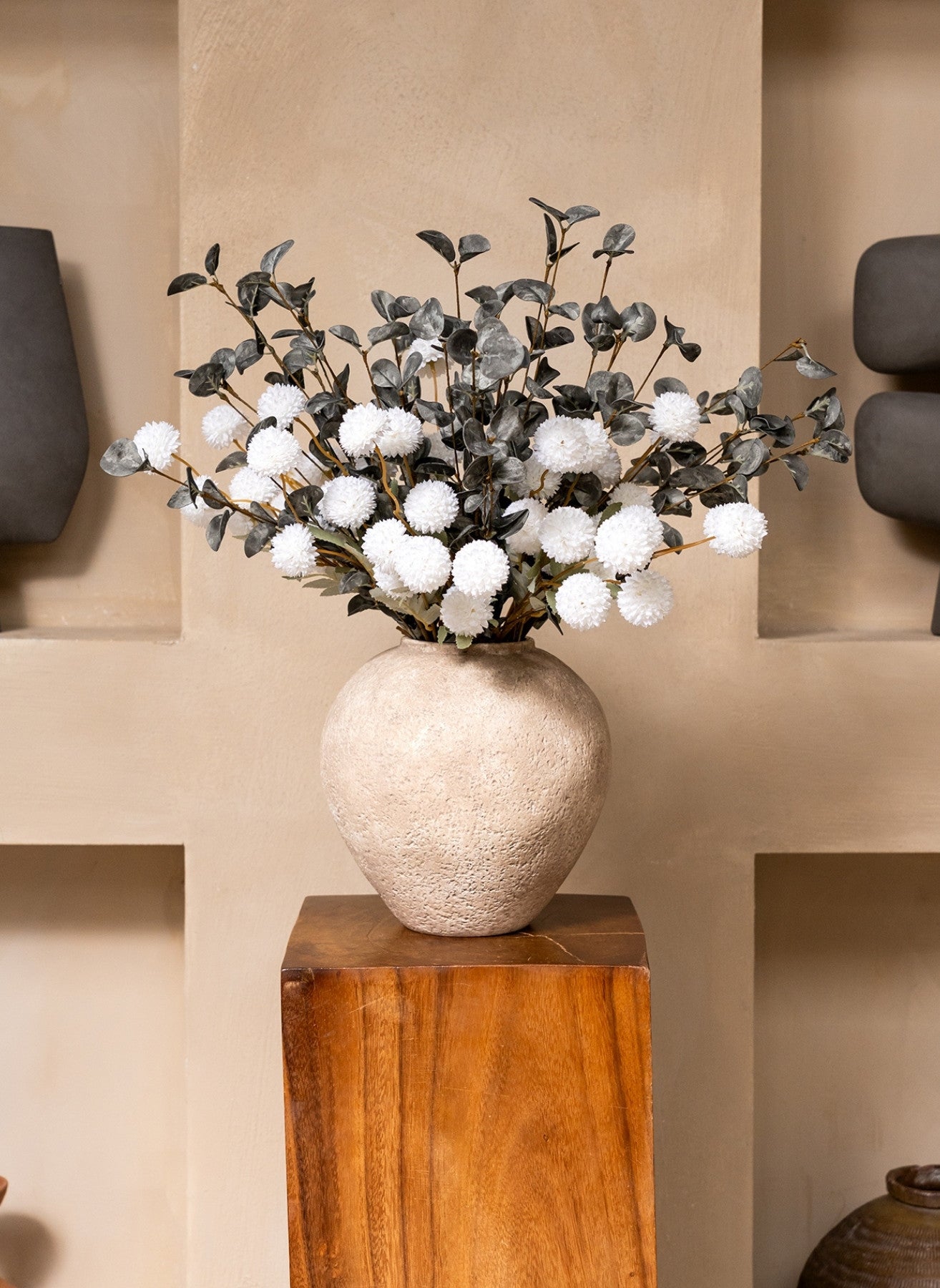 Zusammengestellter Blumenstrauß - Grün & Weiß