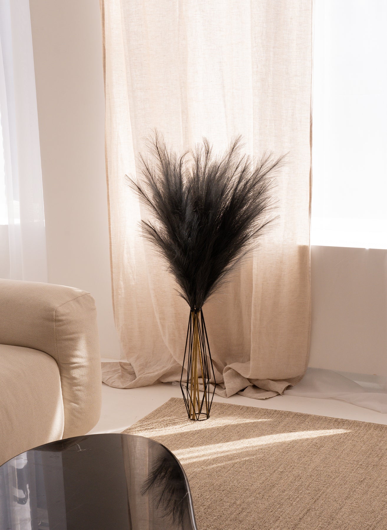 Lange Lux-Vase - Schwarz