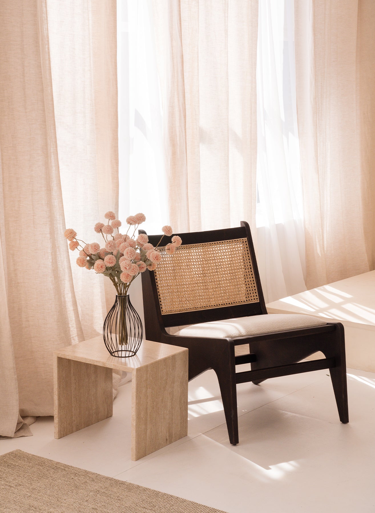 Seiden Kiku Blumen - Creme