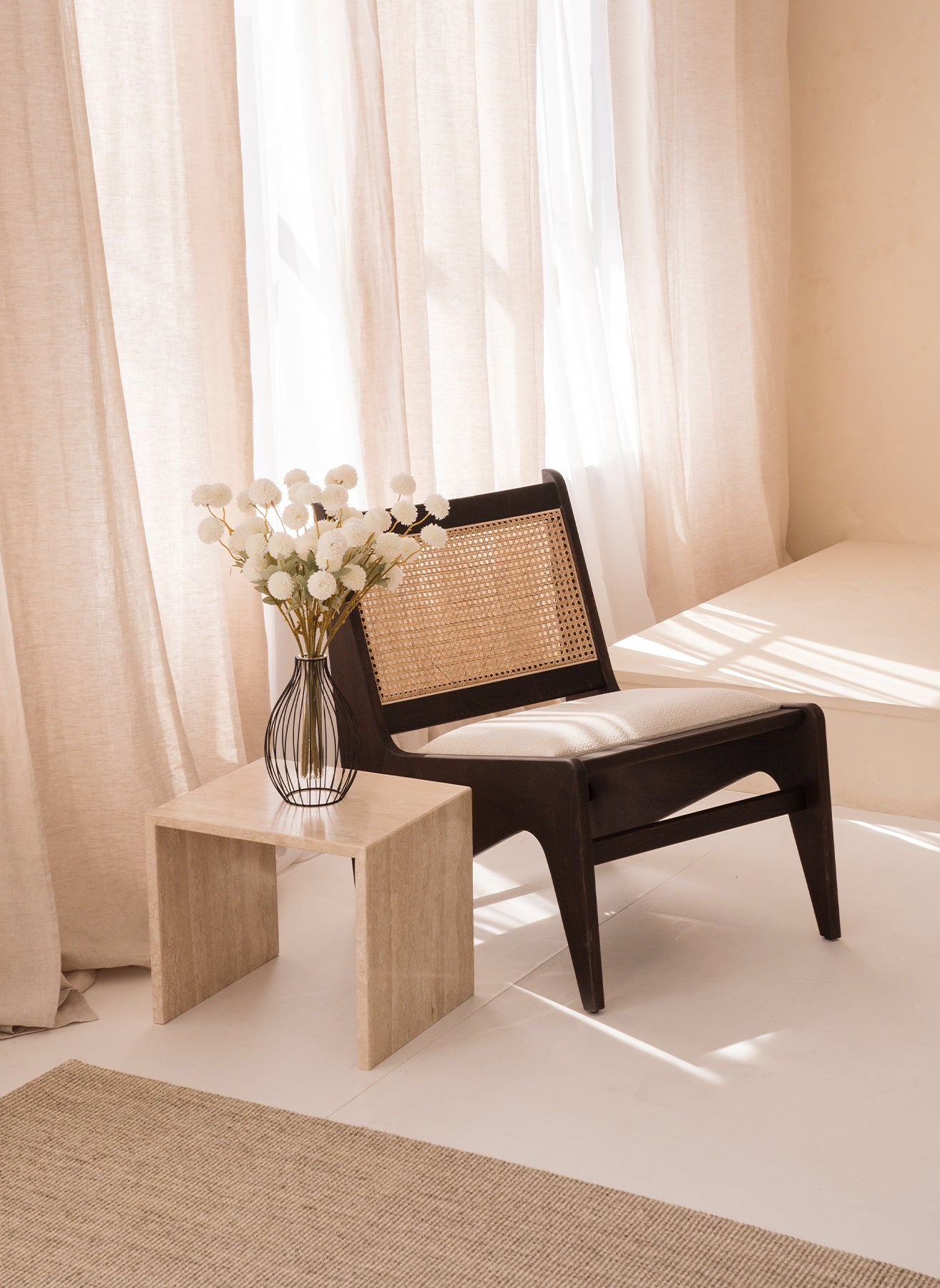 Seiden Kiku Blumen - Weiß