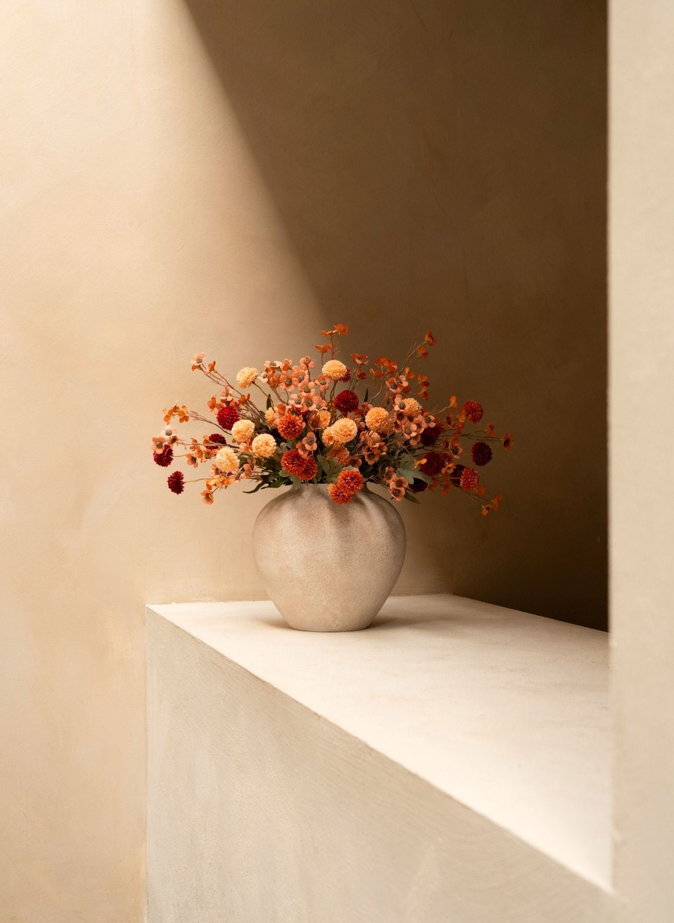 Wachs-Arrangement - Terrakotta