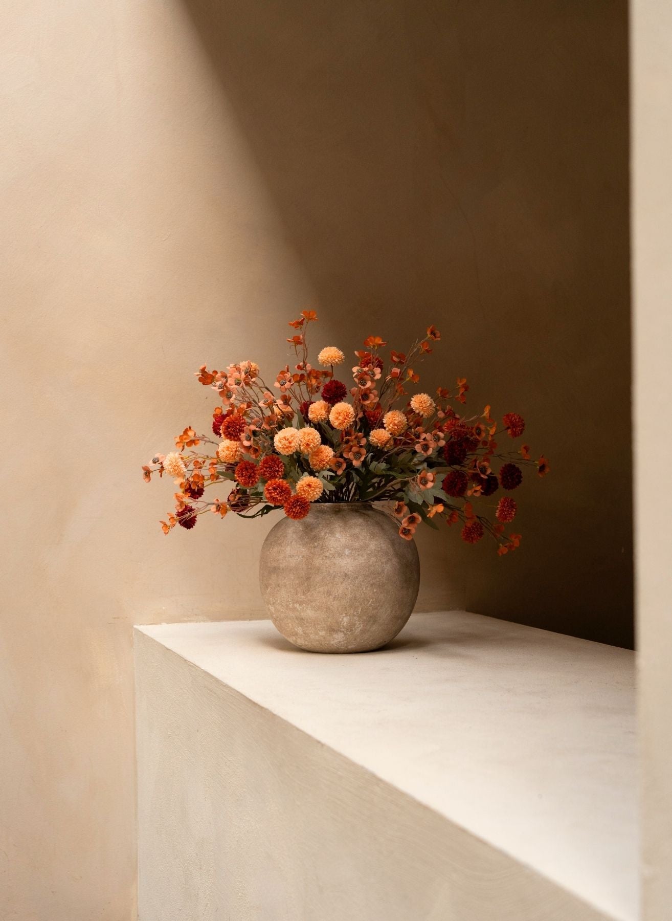 Wachs-Arrangement - Terrakotta