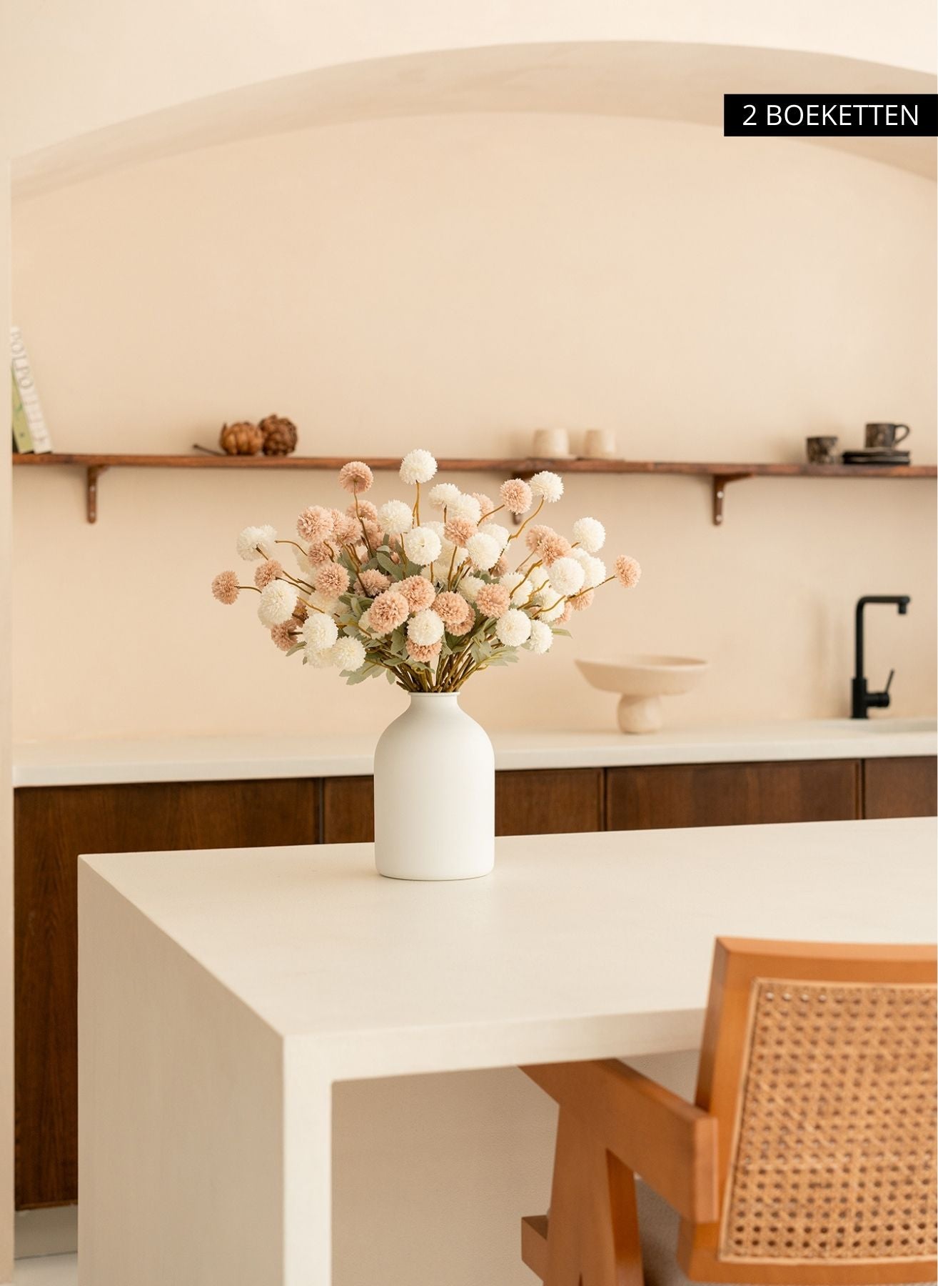 Seiden Kiku Blumen - Beige Mix