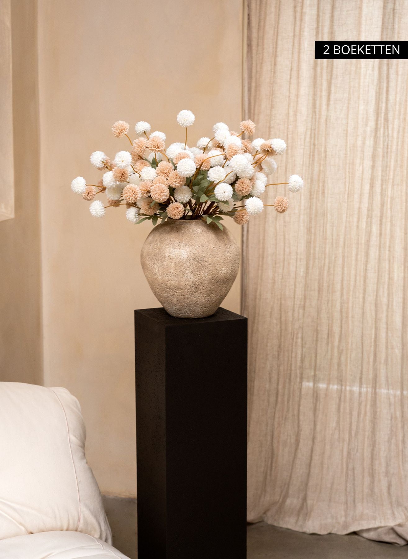 Seiden Kiku Blumen - Beige Mix