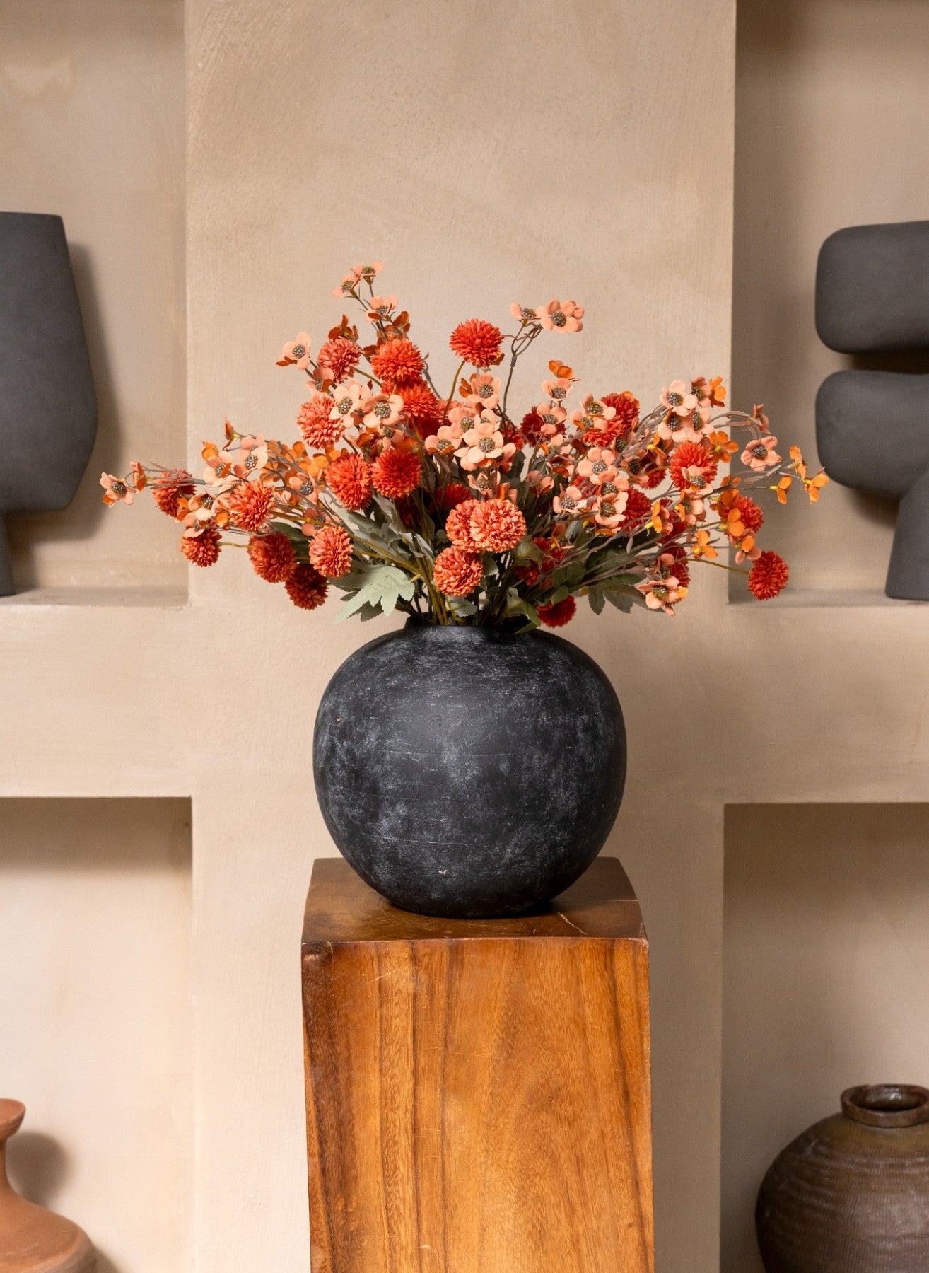 Wachs-Arrangement - Terrakotta