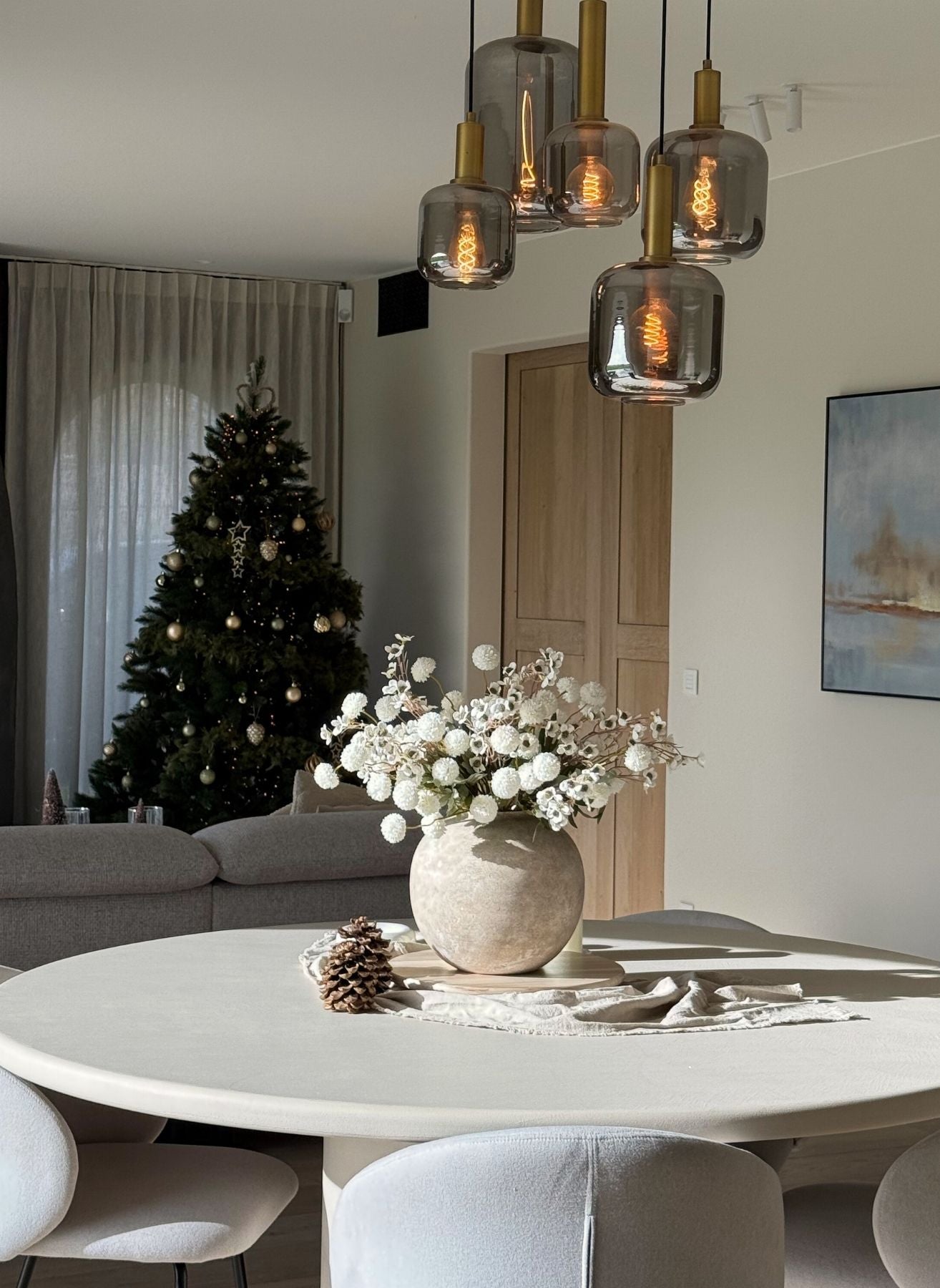 Wachsarrangement - Weiß